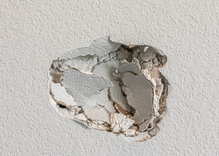 damaged plaster board